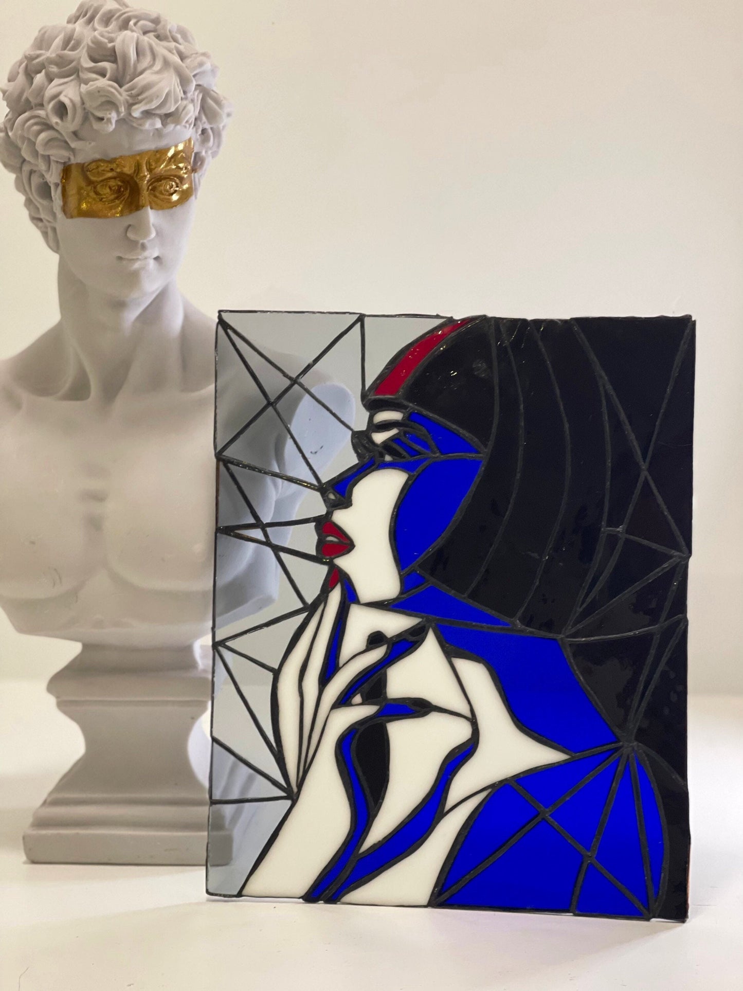 Buntglasfrauen, Buntglasmädchentafel, Glaskunstdekor