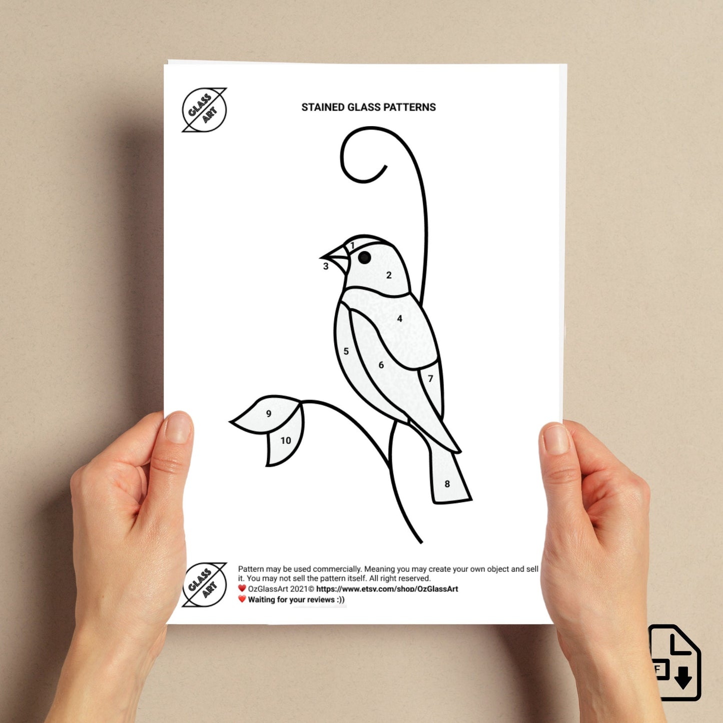 Chickadee-Buntglas-Sonnenfängermuster.