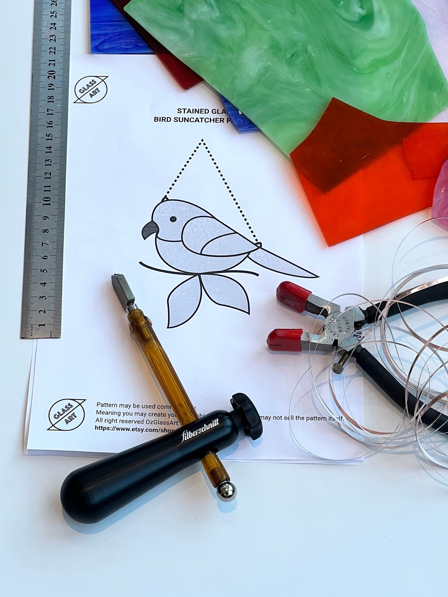 Vogel-Buntglasmuster – Einfaches Vogel-Sonnenfänger-Muster