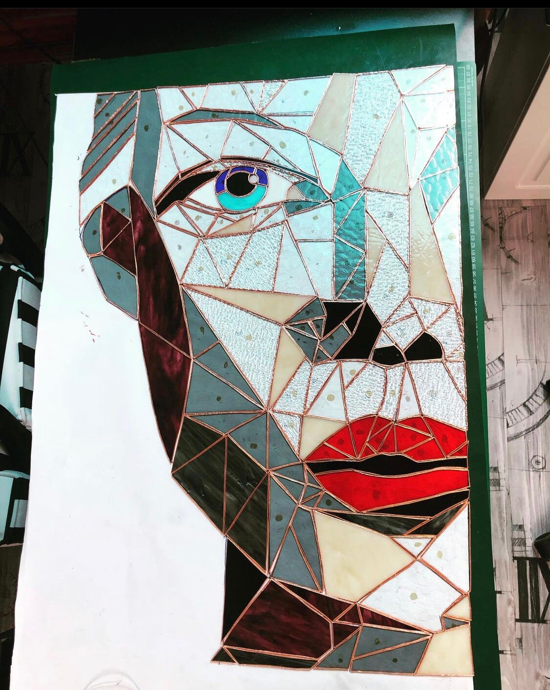 Modernes Glaskunst-Frauenportrait | Moderne, einzigartige Inneneinrichtung