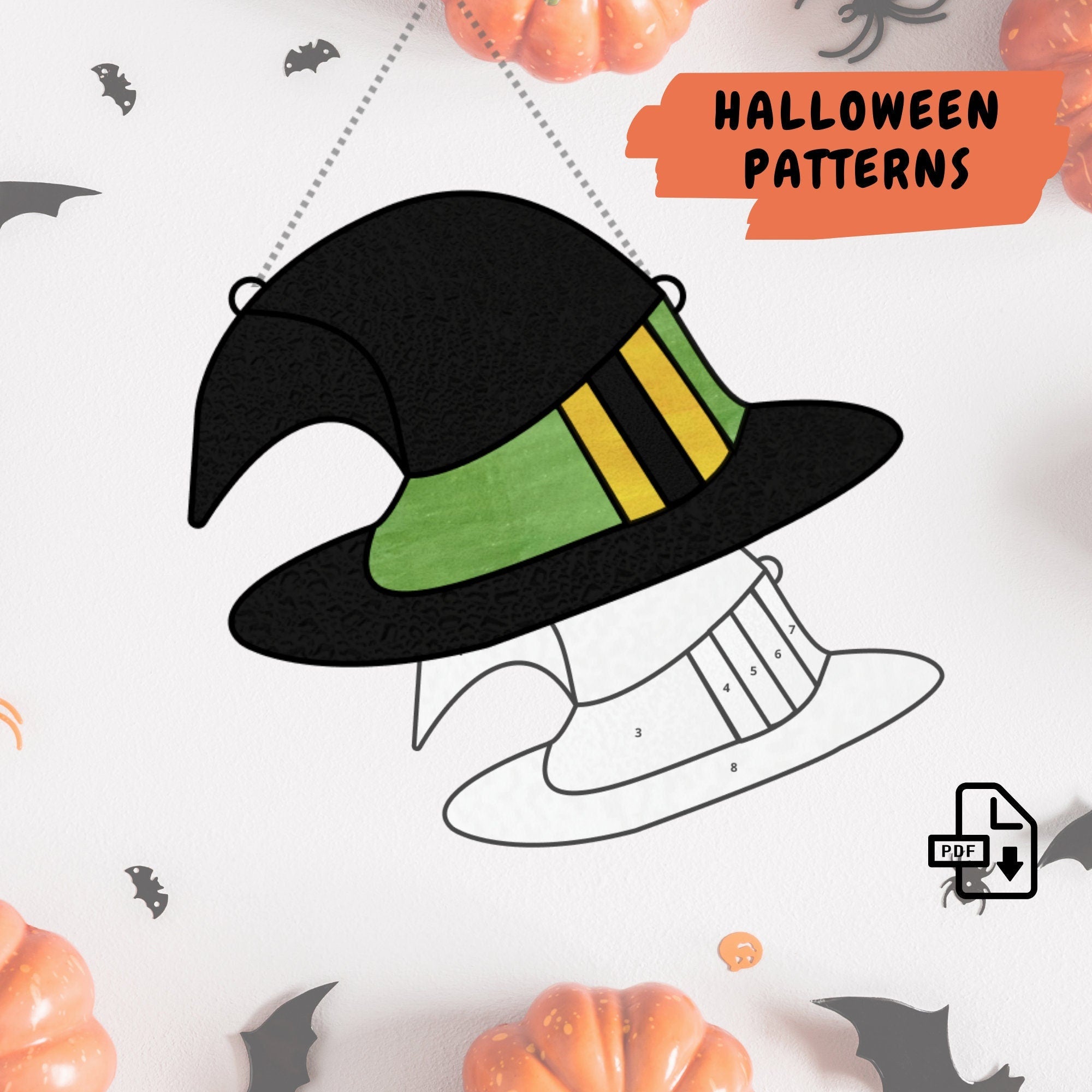 witch-hat-stained-glass-pattern-digital-download-halloween-pattern