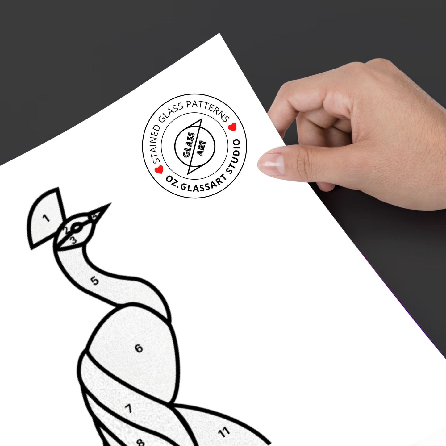 Buntglas-Pfauenmuster, Pfauen-Buntglasfenster-Hängemuster