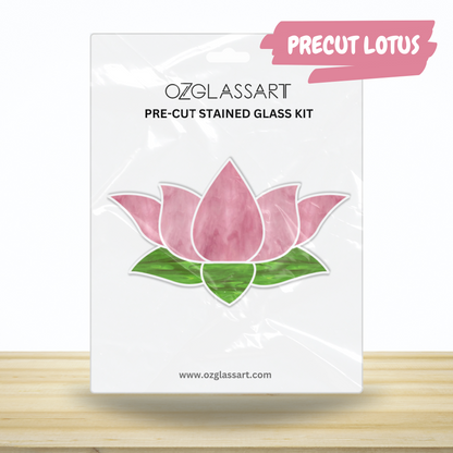 pink lotus precut stained glass craft kit