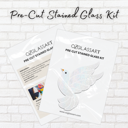 Dove Stained Glass Precut Kit - Stained Glass Dove PreCut Kit - DIY Craft Kit