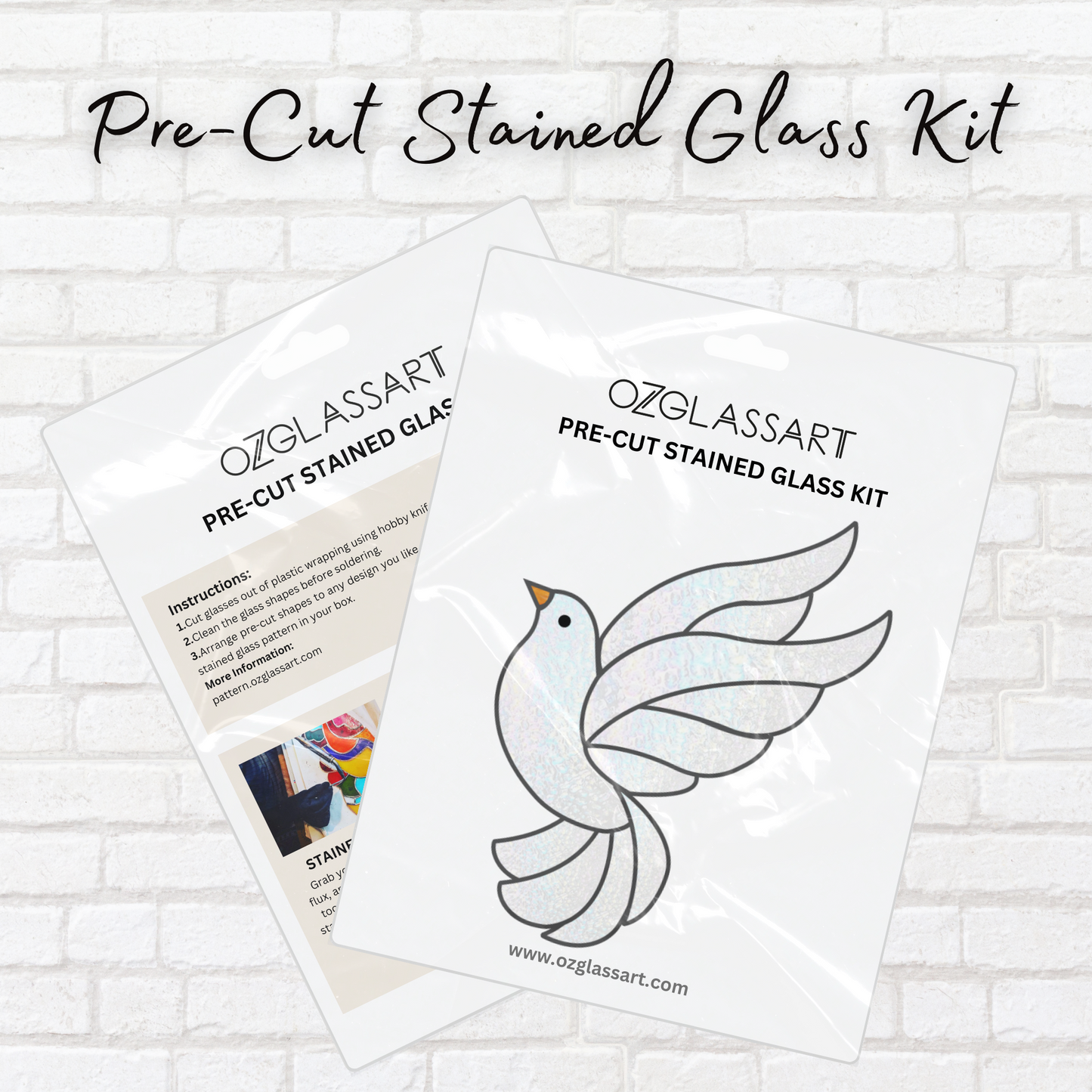 Dove Stained Glass Precut Kit - Stained Glass Dove PreCut Kit - DIY Craft Kit