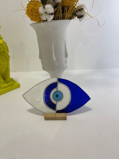 Buntglas Evil Eye Sonnenfänger | modernes Glaskunstgeschenk