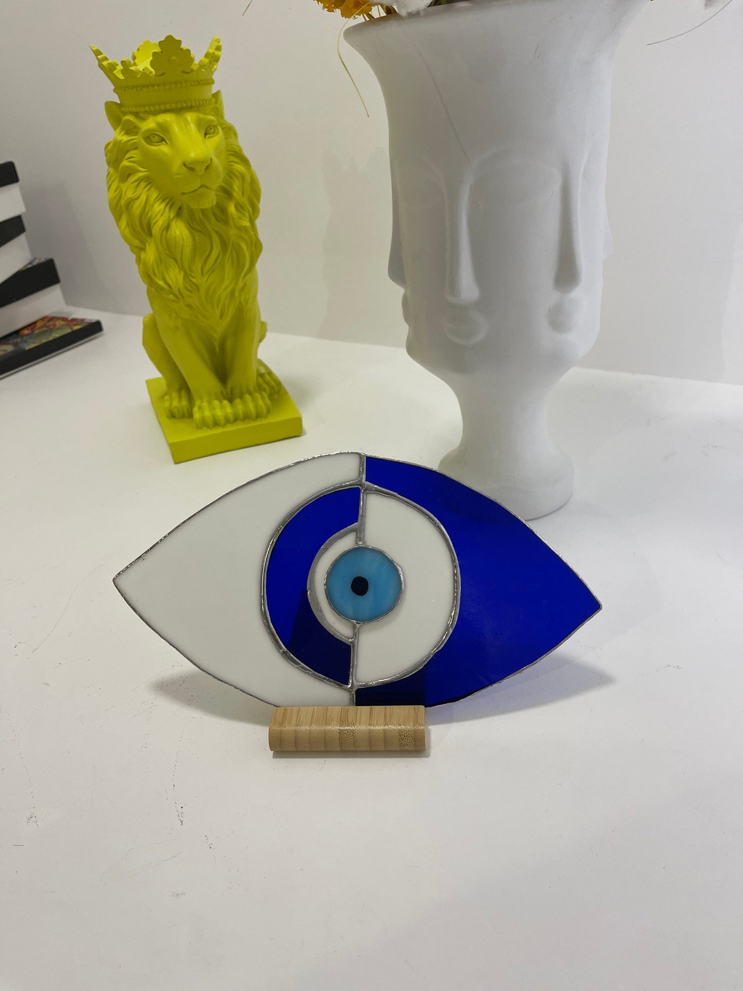 Buntglas Evil Eye Sonnenfänger | modernes Glaskunstgeschenk