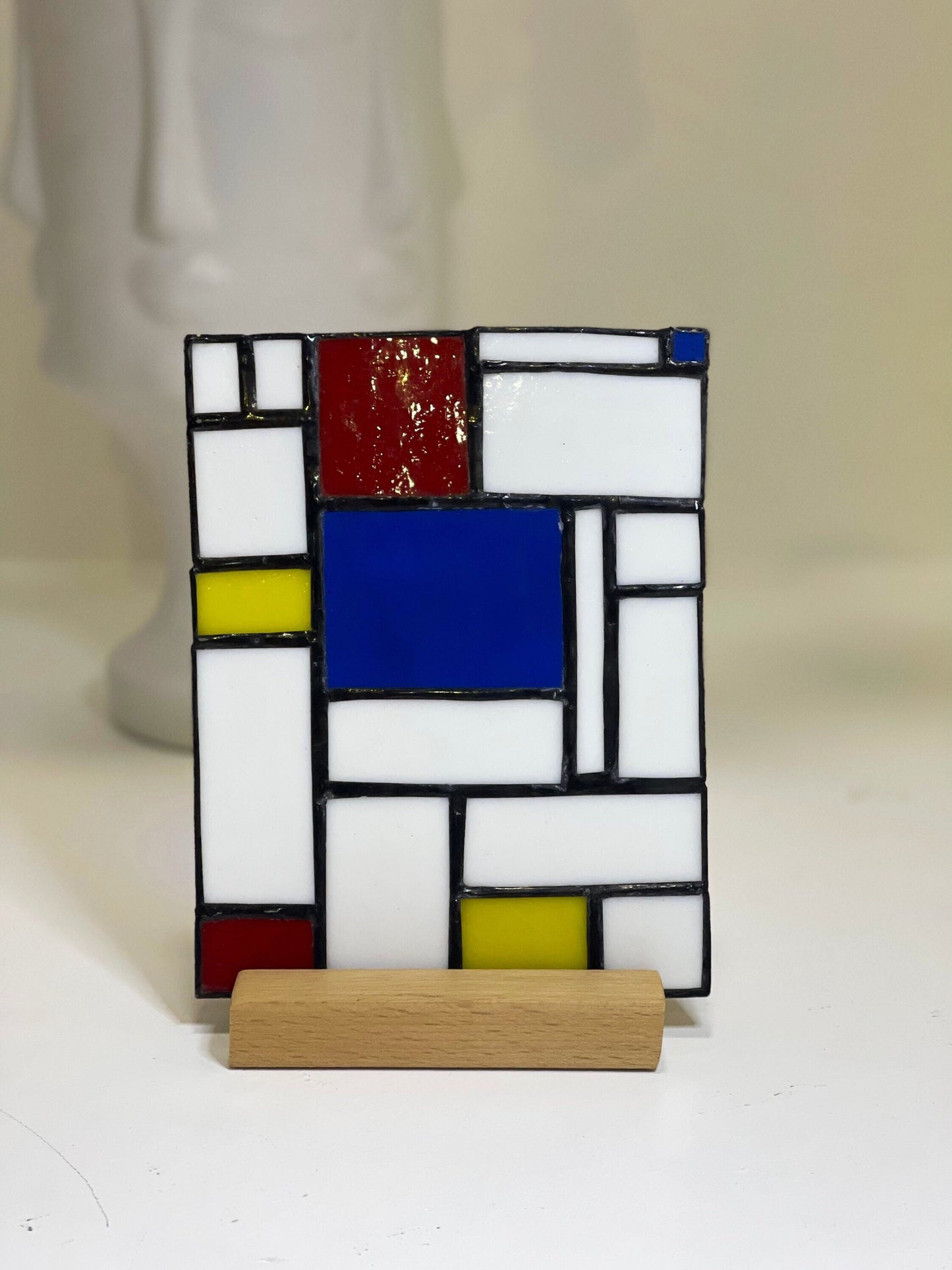 Panel de vidrieras Piet Mondrian • Decoración del hogar • Regalo para ella