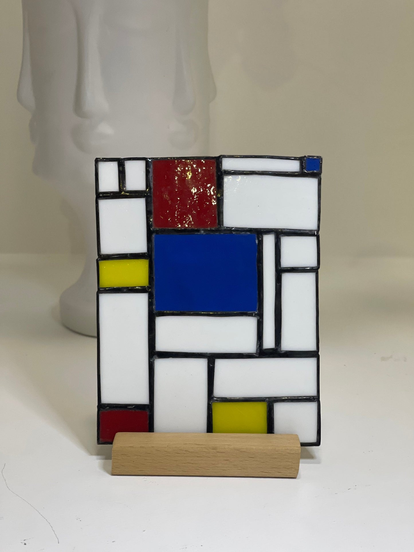 Piet Mondrian Stained Glass Panel  • Home decor  •  Gift For Her
