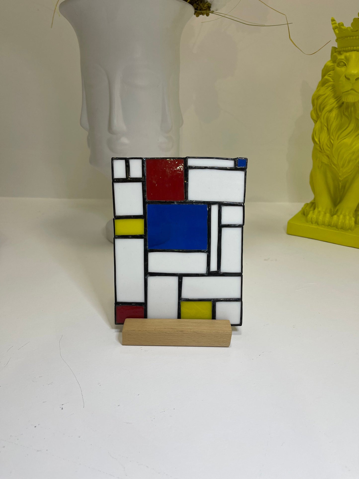 Piet Mondrian Stained Glass Panel  • Home decor  •  Gift For Her