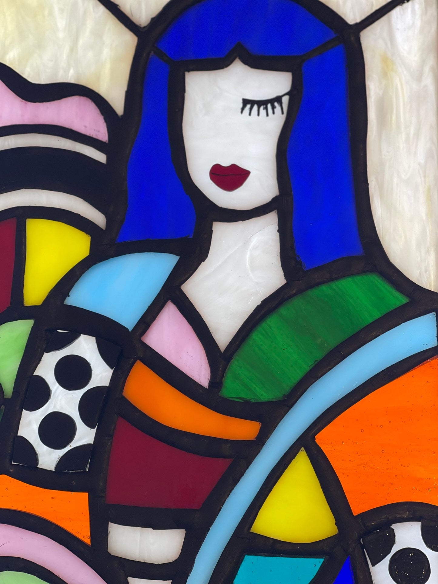 Mona Lisa Buntglas Pop Art | Modernes 3D-Tiffany-Glas-Pop-Art-Panel