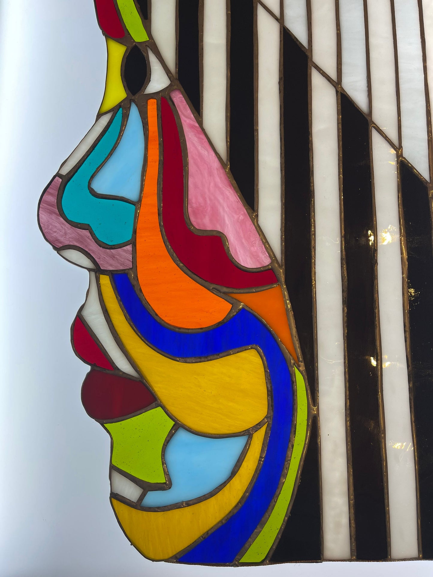 Buntglasplatte, moderne Buntglaskunst | Buntglas-Wohndekoration | 60x30CM