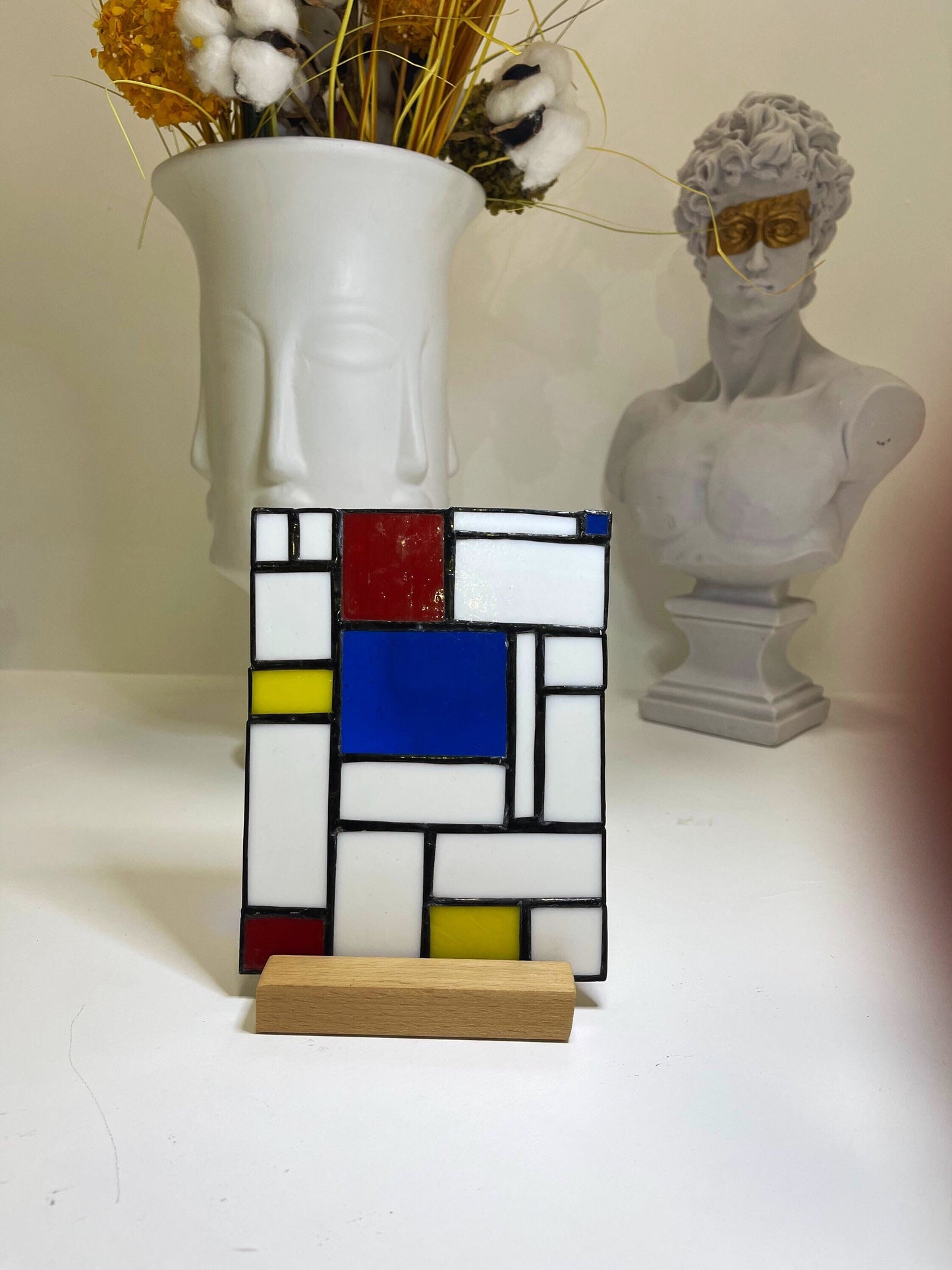 Piet Mondrian Buntglasplatte • Wohndekoration • Geschenk für Sie