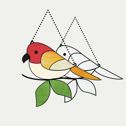 Vogel-Buntglasmuster – Einfaches Vogel-Sonnenfänger-Muster