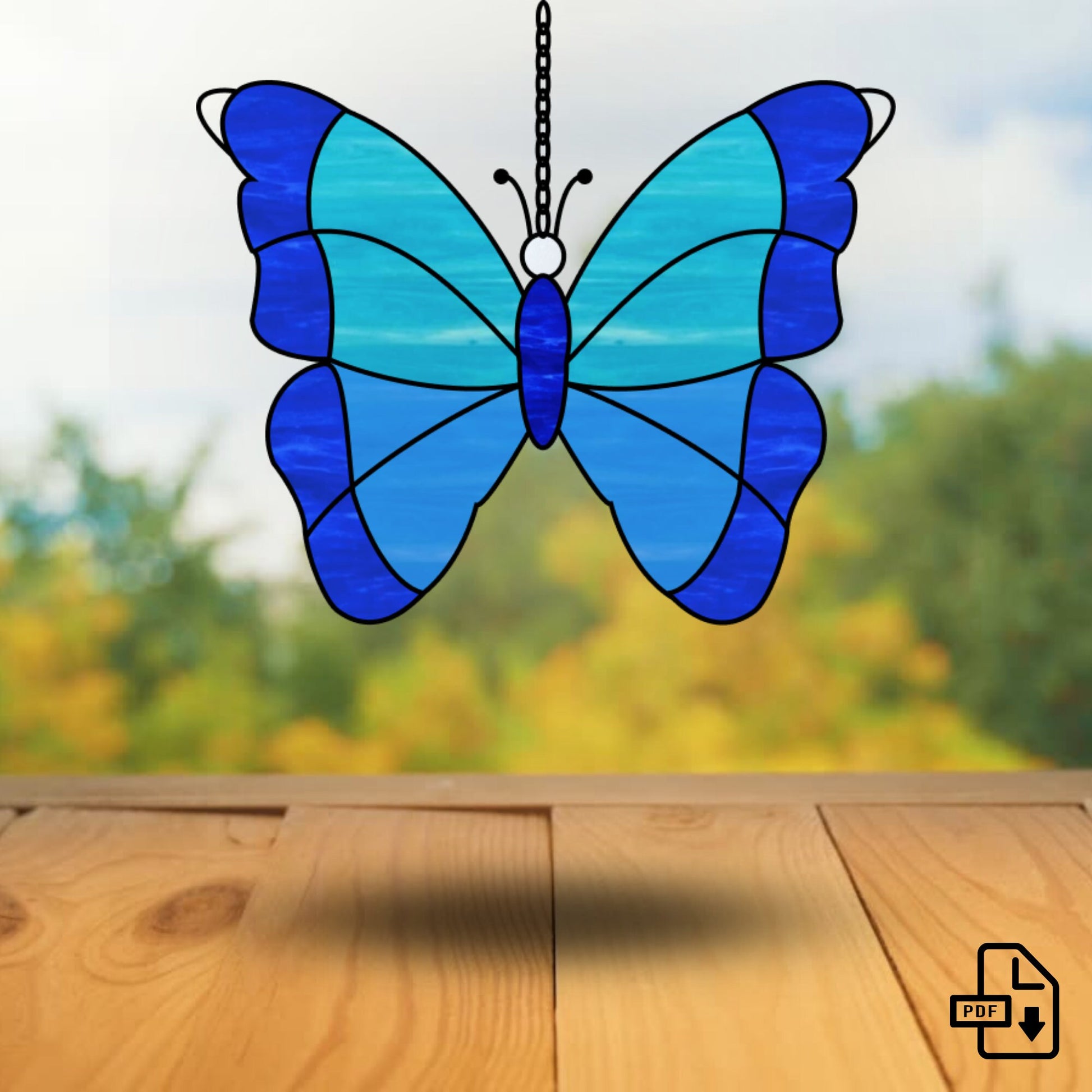 free stained glass butterfly pattern