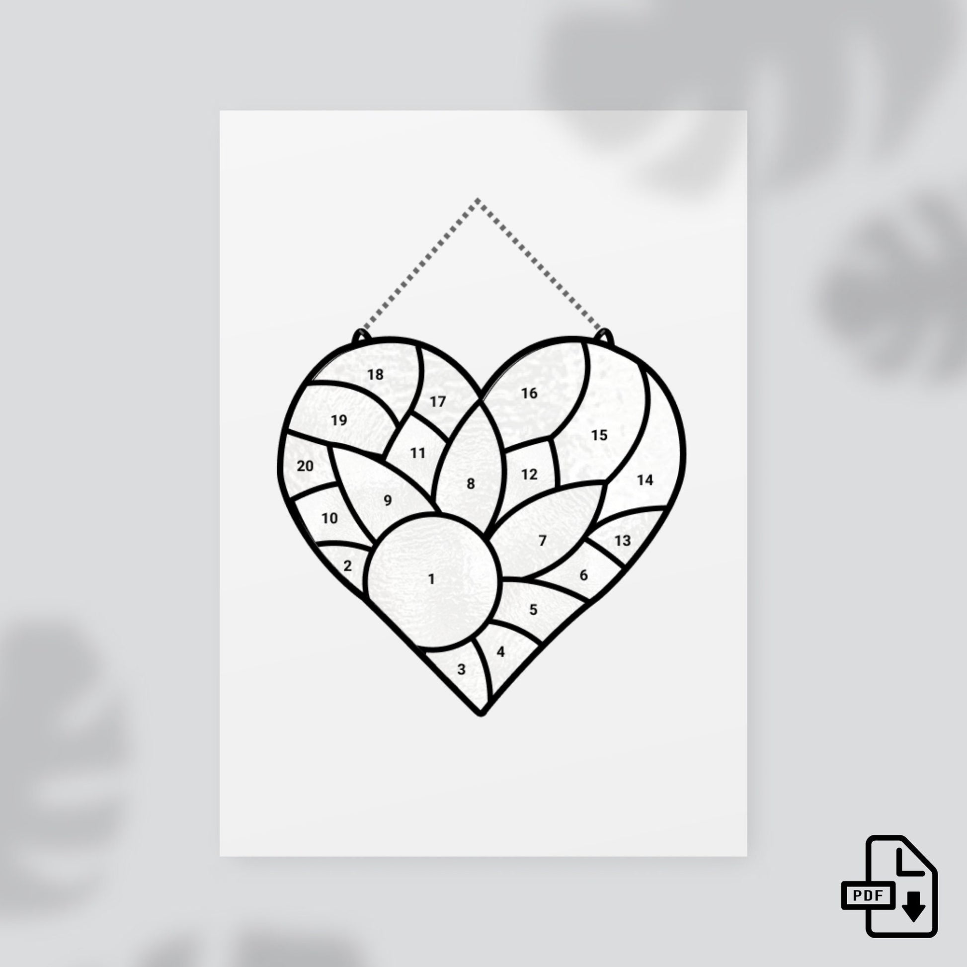 stained glass heart pattern {free}