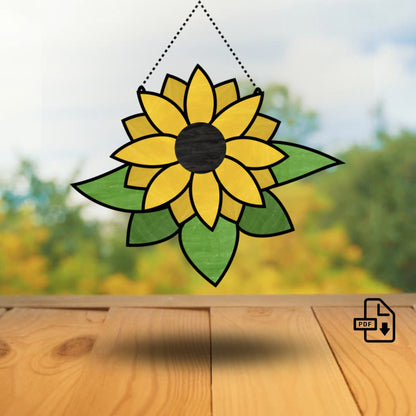 Easy Stained Glass Sunflower Pattern