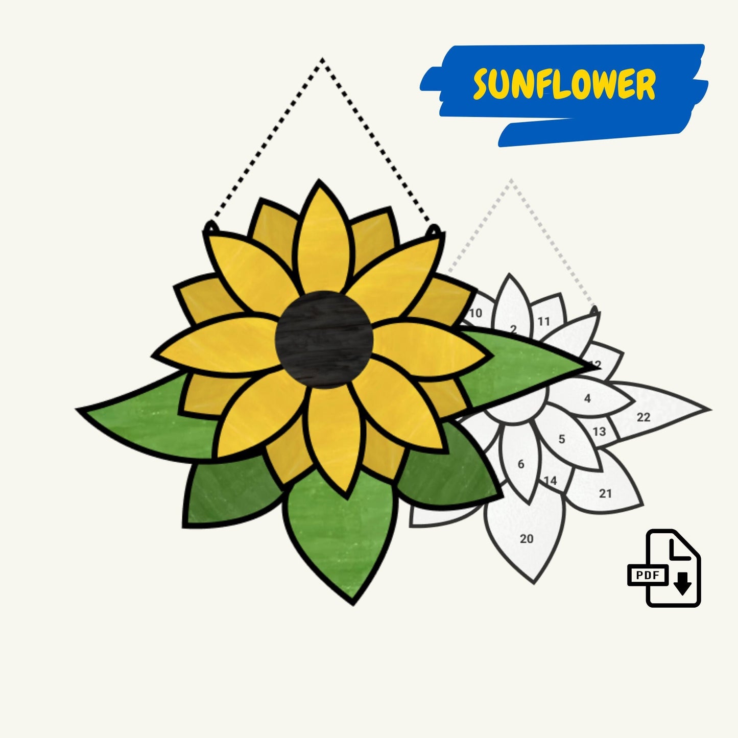 Easy Stained Glass Sunflower Pattern