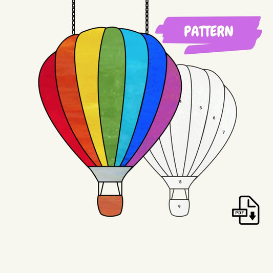 Luftballon-Sonnenfänger-Muster • LGBTQ-Buntglas-Luftballonmuster