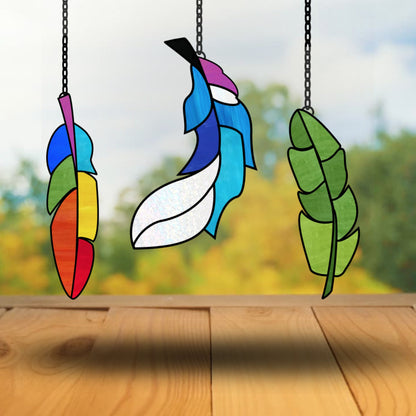 Feather Pattern, Stained Glass Feather Suncatcher Pattern