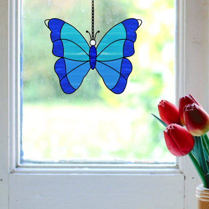 Schmetterlings-Buntglas-PDF-Muster • Schmetterlings-Sonnenfänger-Muster