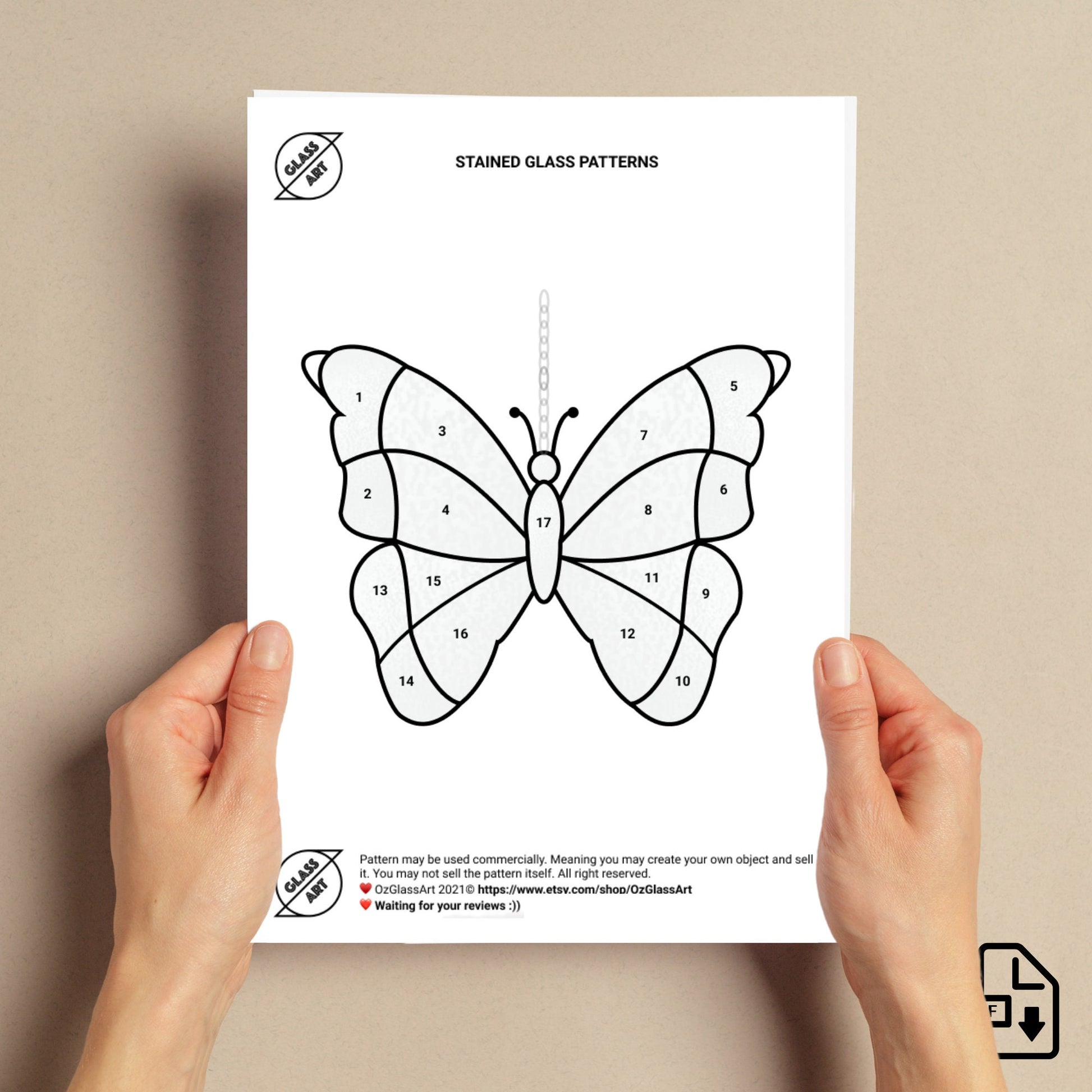 free stained glass butterfly pattern