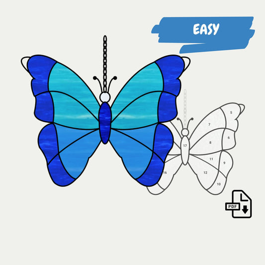 Patrón PDF de vidrieras de mariposas • Patrón de atrapasoles de mariposas