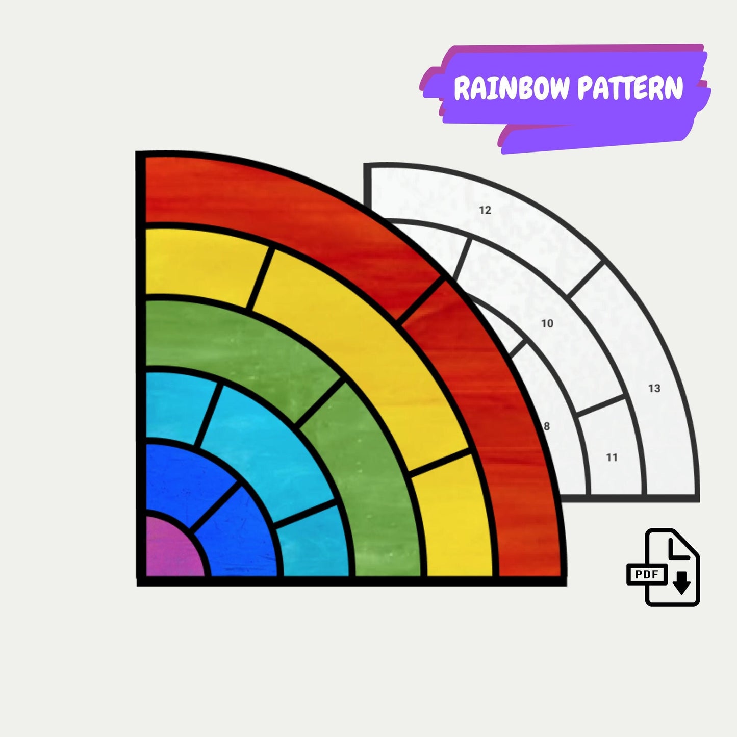 Rainbow Stained Glass Suncatcher Pattern • LGBTQ Pride Pattern