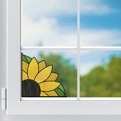 Sunflower Corner Stained Glass Suncatcher • Beginner Pattern