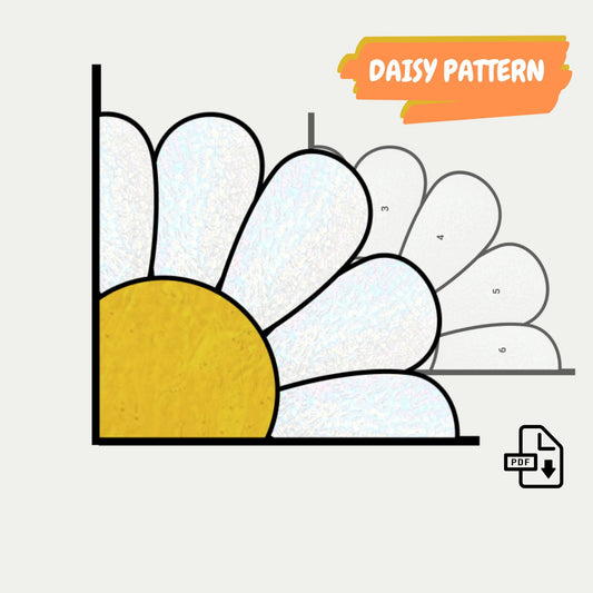 Daisy Corner Stained Glass Pattern