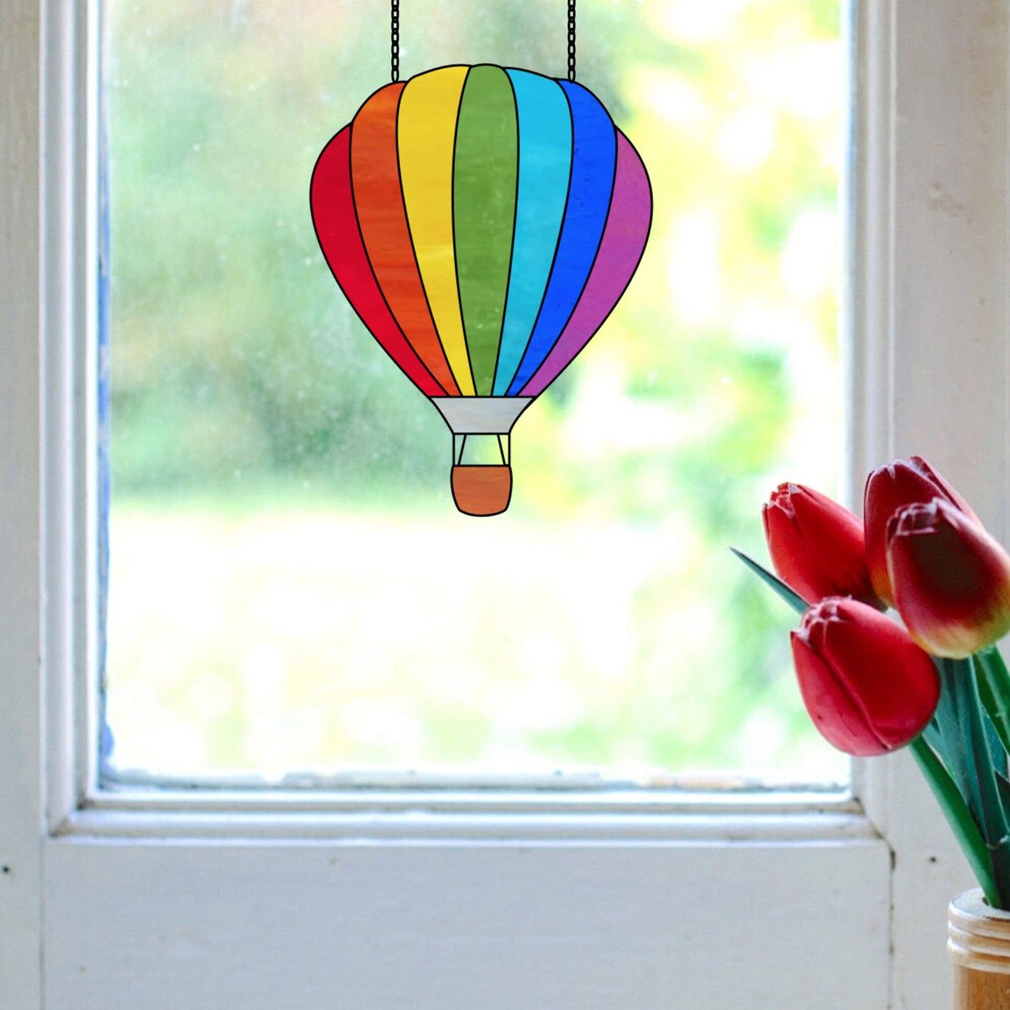 Patrón de atrapasueños en globo aerostático • Patrón de globo aerostático de vidrieras LGBTQ