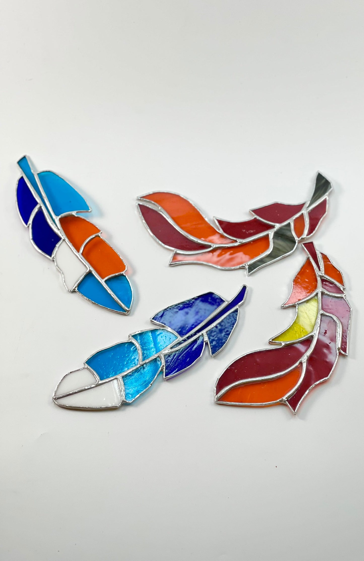 Feather Stained Glass Suncatcher •Beginner Feather Pattern Set