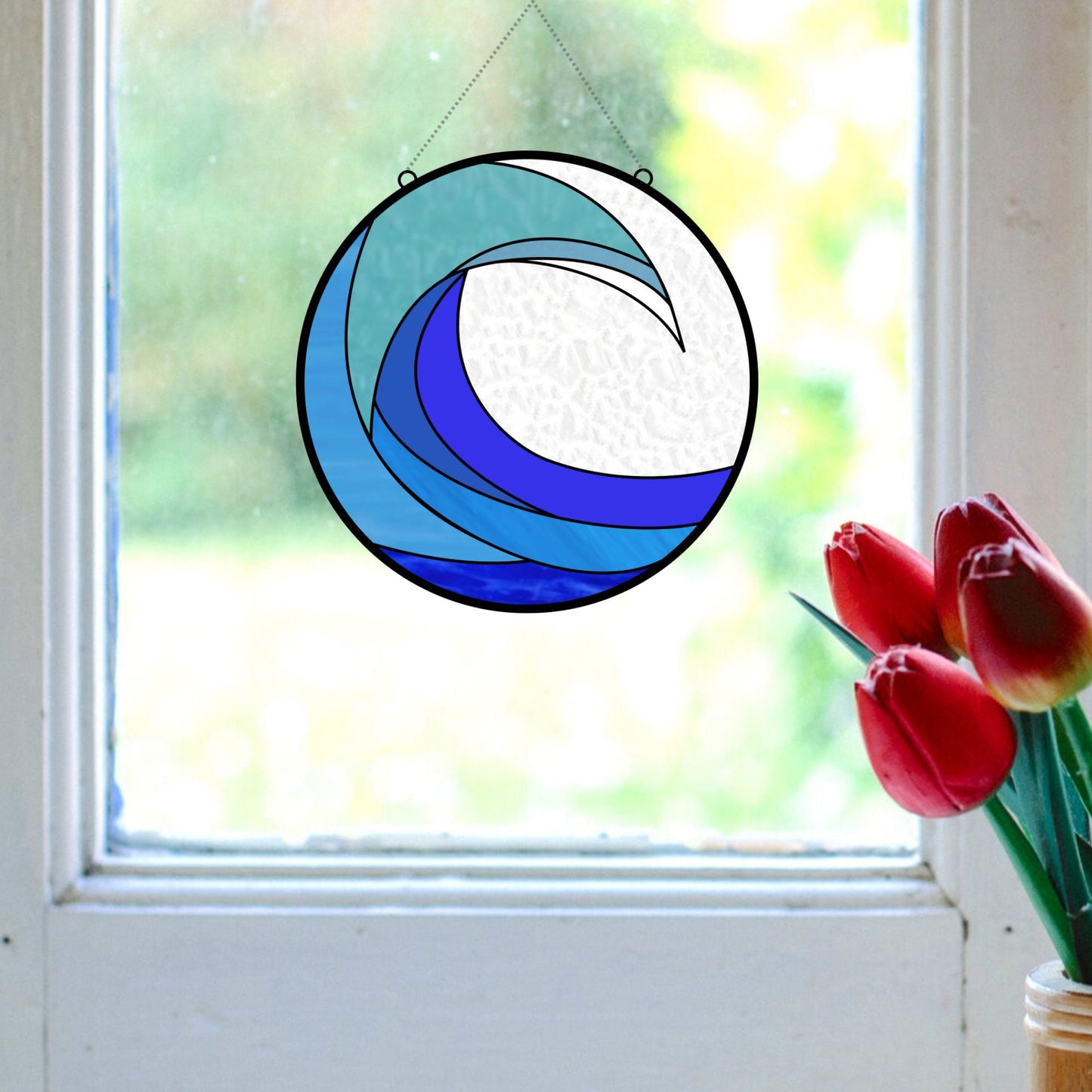Ocean Wave Stained Glass Suncatcher Pattern