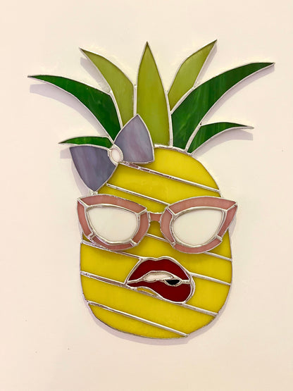 Stained Glass Pineapple Pattern • Unique 3D Miss Pineapple Pattern