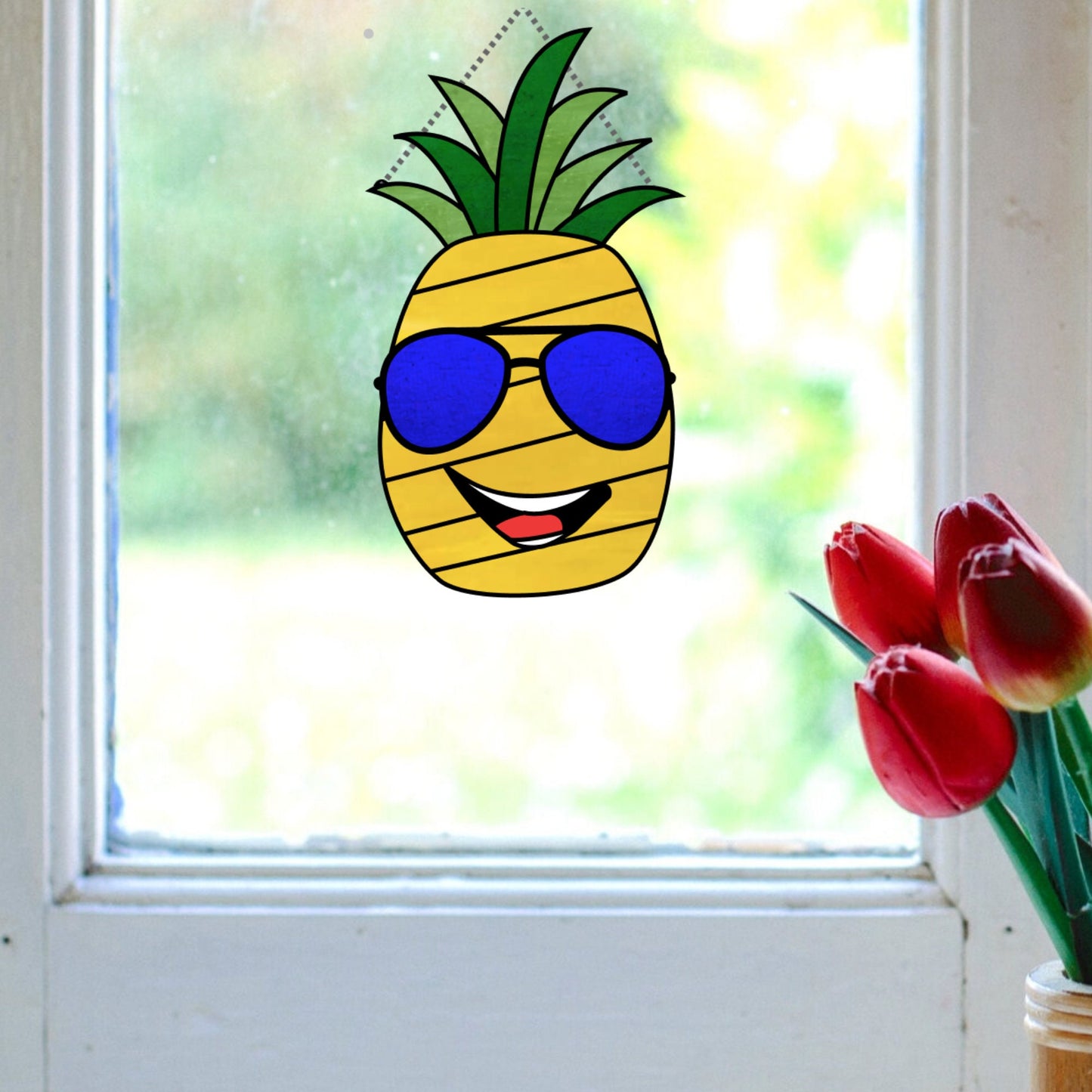 Patrón de piña • Patrón de fruta de vidriera Mr. Pineapple