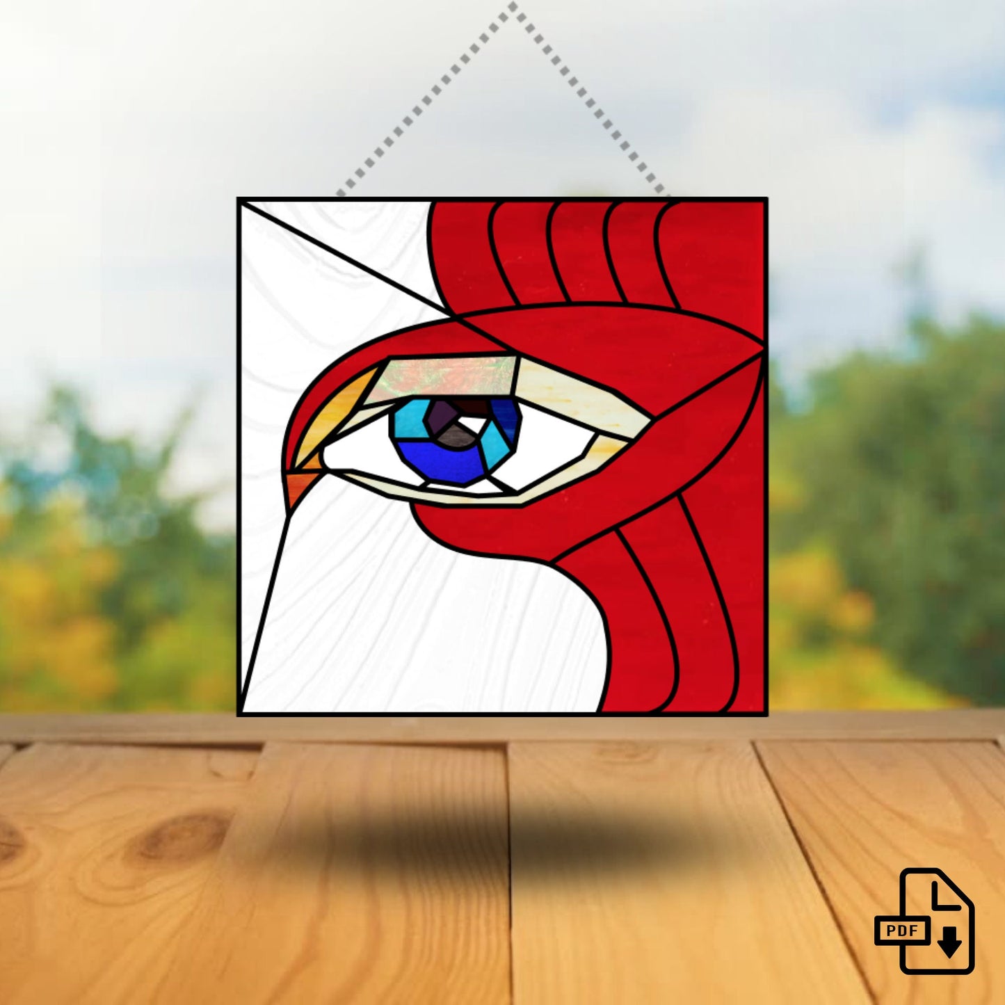 Patrón de vidrieras ojo de pájaro • Patrón de vidrieras boho moderno