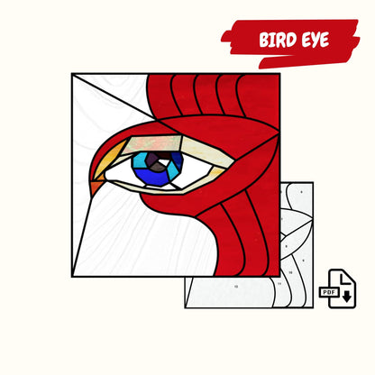 Patrón de vidrieras ojo de pájaro • Patrón de vidrieras boho moderno