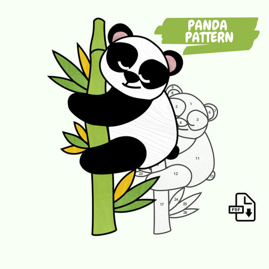 Panda-Bär-Buntglas-Sonnenfänger-Muster
