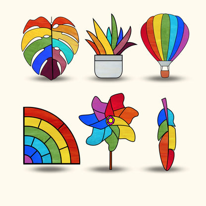 Paquete de patrones de vidrieras LGBTQ: patrones de orgullo coloridos y sencillos