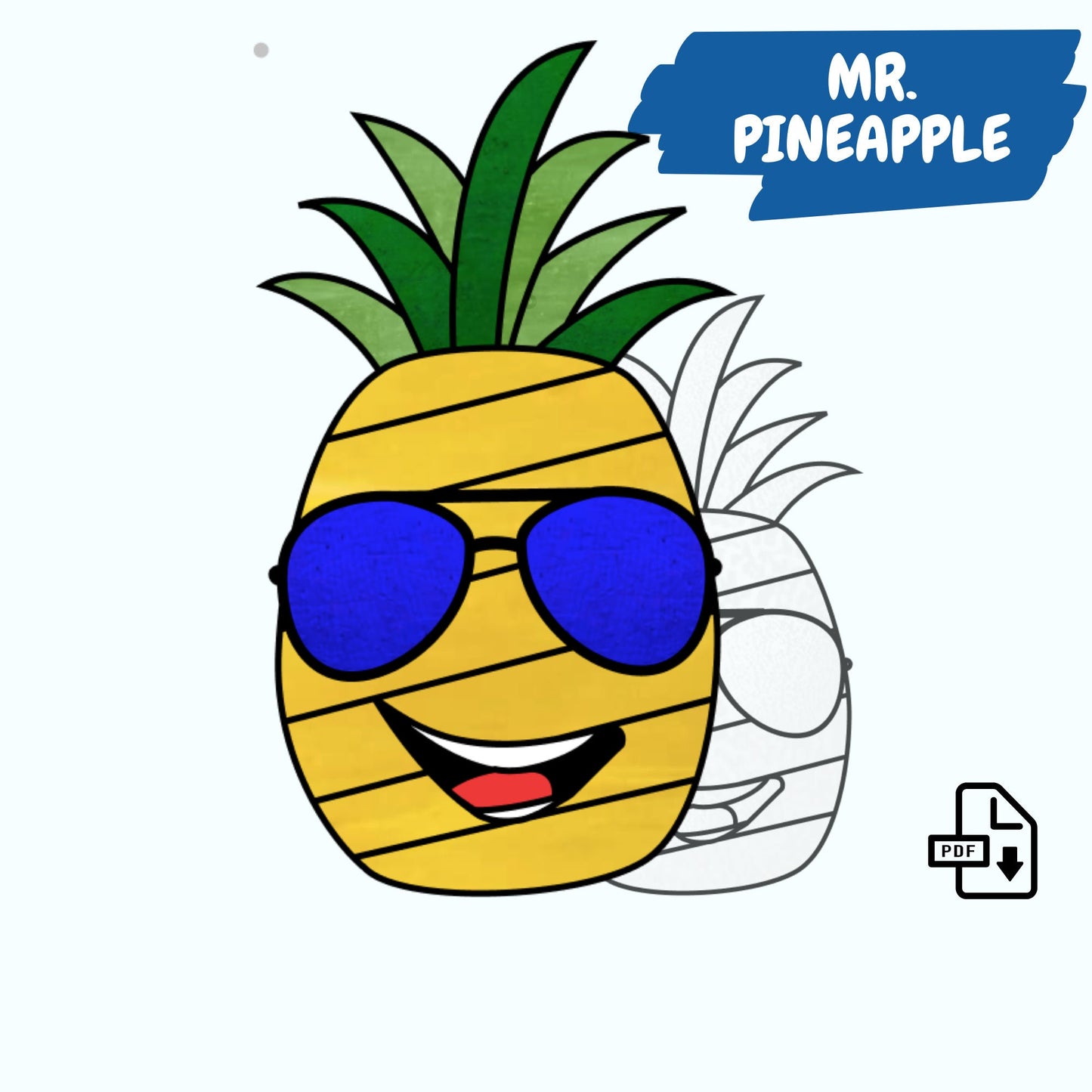 Mr. &amp; Mrs. Pineapple Muster zum Aufhängen von Buntglasfenstern