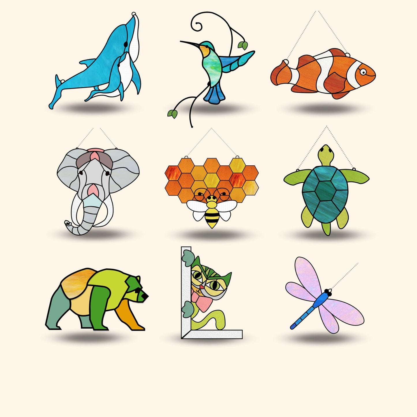 Animal Stained Glass Patterns Mega Pack • Digital PDF Download – OzGlassArt Patterns animal-stained-glass-patterns-mega-pack-digital-pdf-download-ozglassart-patterns