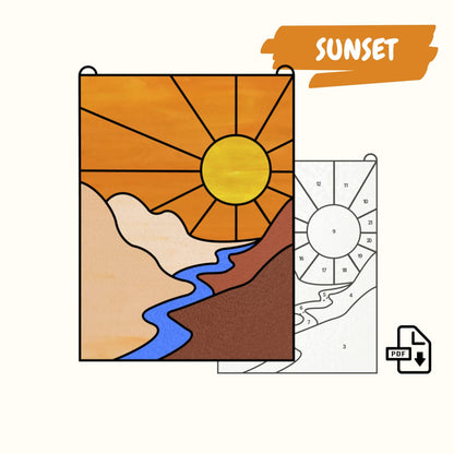 Sunset Easy Window Hanging Suncatcher Pattern to Download