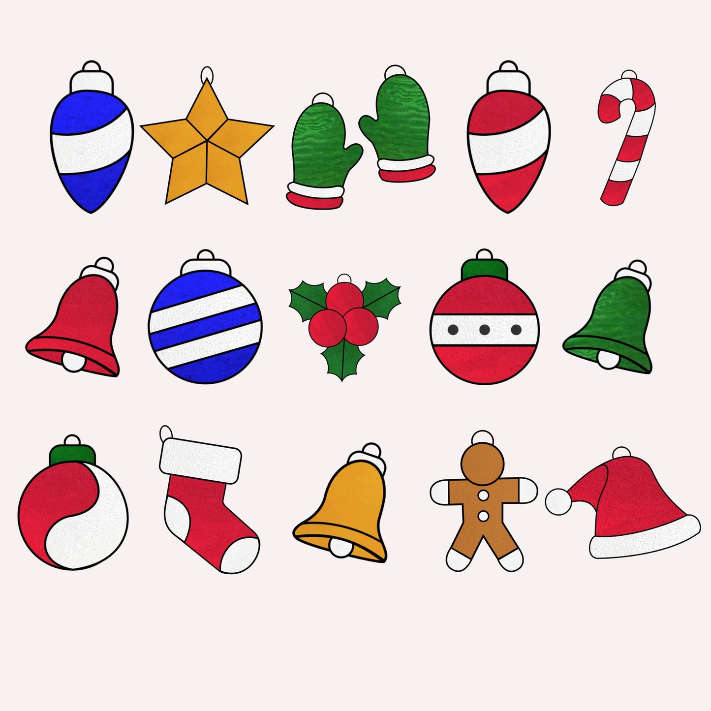 Weihnachts-Buntglas-Muster Mega Pack • 30+ Weihnachtsornament-Muster • Digitaler Download