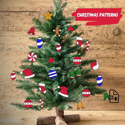 Weihnachts-Buntglas-Muster Mega Pack • 30+ Weihnachtsornament-Muster • Digitaler Download