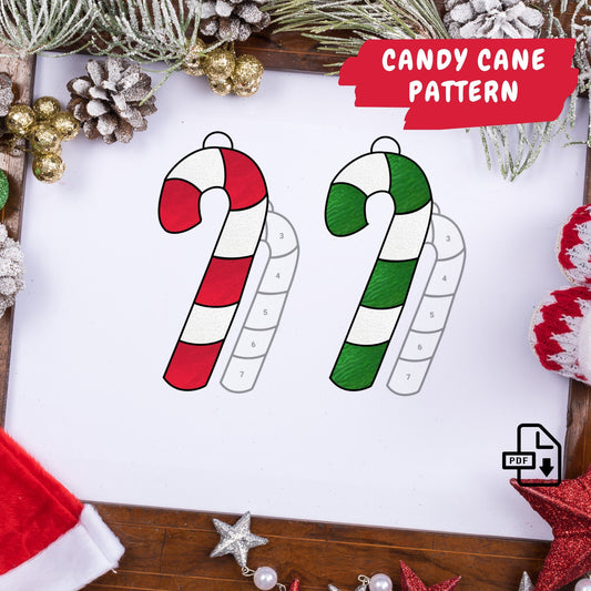 Candy Cane Stained Glass Pattern • Easy Christmas Ornament Pattern