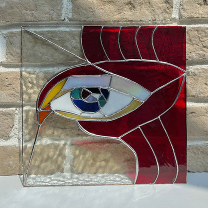 Hawk Eye Vidriera Colgante Suncatcher Panel - Decoración moderna del hogar