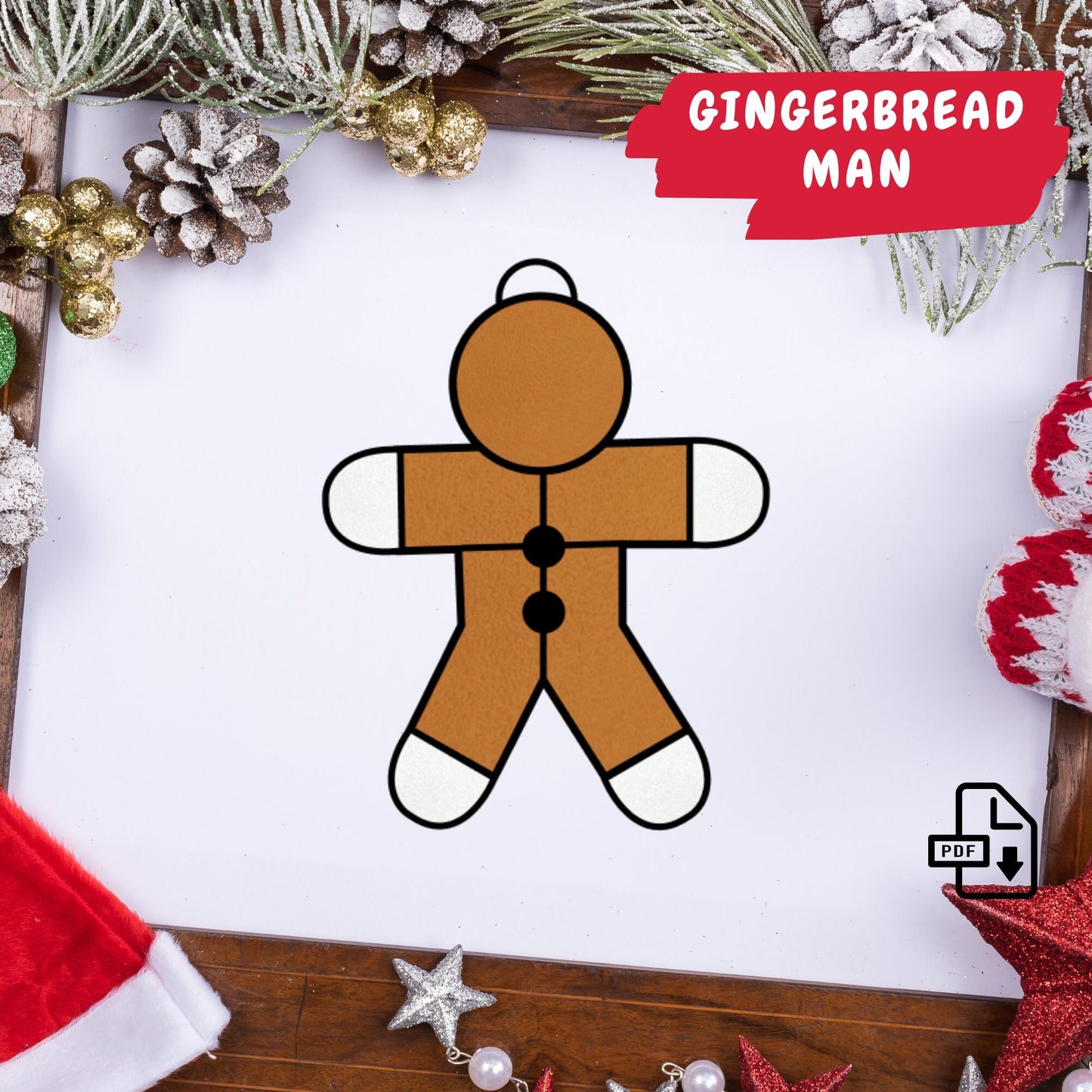Gingerbread Man Stained Glass Pattern • Christmas Pattern To Download