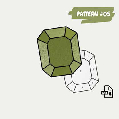 Paquete de patrones de vidrieras de cristal • Seis patrones de cristal para principiantes • Descarga digital en PDF