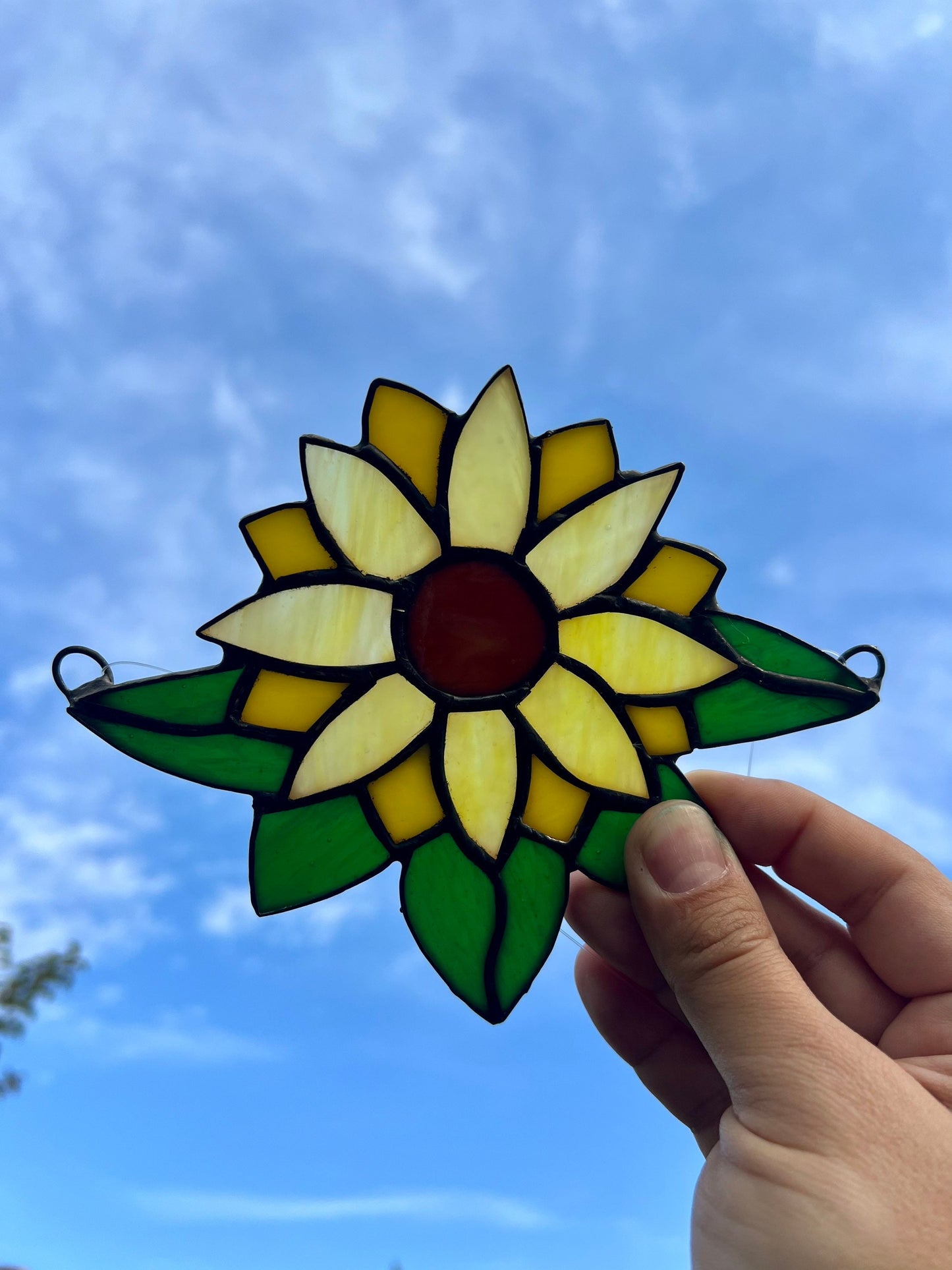 Stained Glass Sunflower Suncatcher - Sunflower Window Hanging