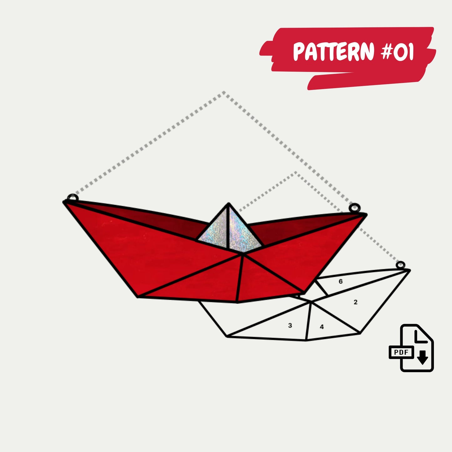 Buntglas-Origami-Muster-Megapaket • Packung mit zehn Origami-Mustern